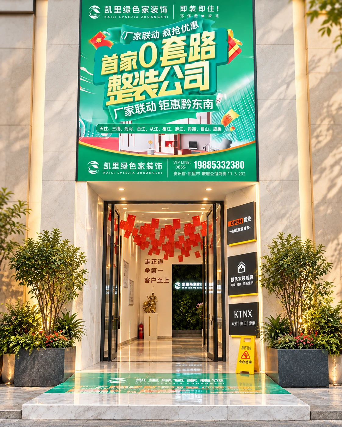 凯里绿色家装饰门店形象示意